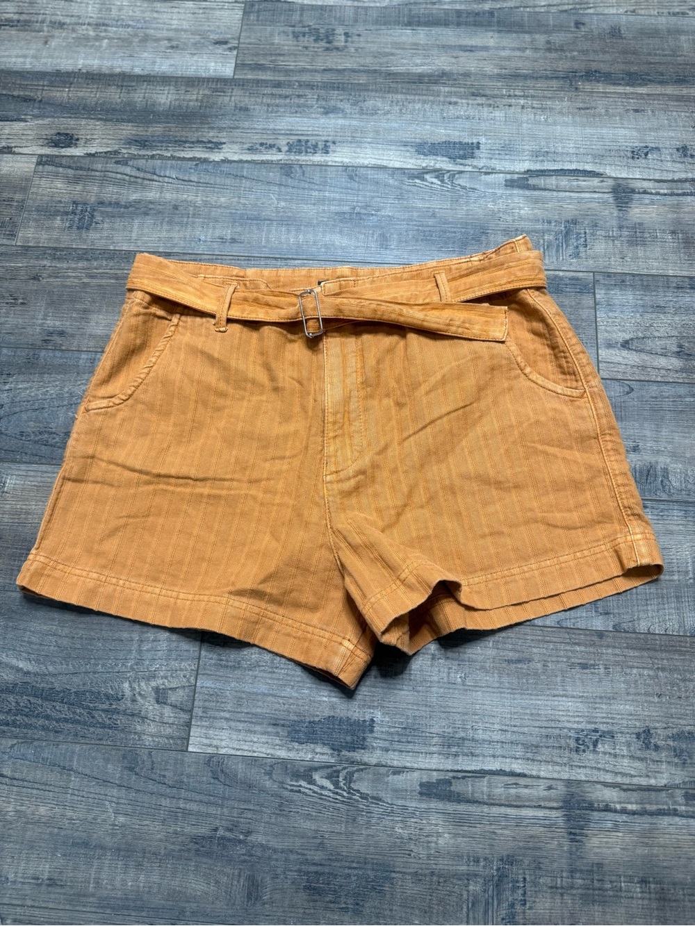 Kut from the Kloth Belt High-Waist Shorts in Mustard Yellow Women's Size 12